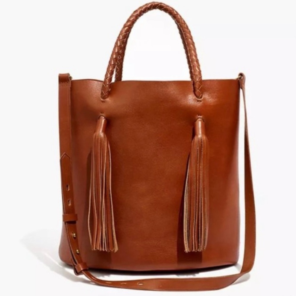 Madewell | the tasseled leather bucket bag